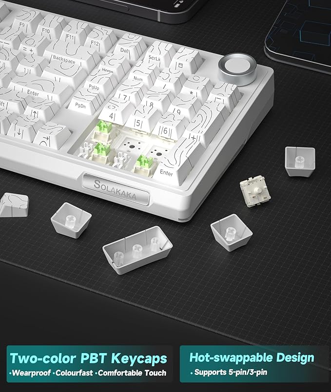 KI99 Pro 96% Wireless Mechanical Keyboard, RGB Gaming Keyboard, Hot-Swappable Pre-Lubed Switches, Gasket Structure Creamy Keyboards for Gamer/PC/Laptop (White)