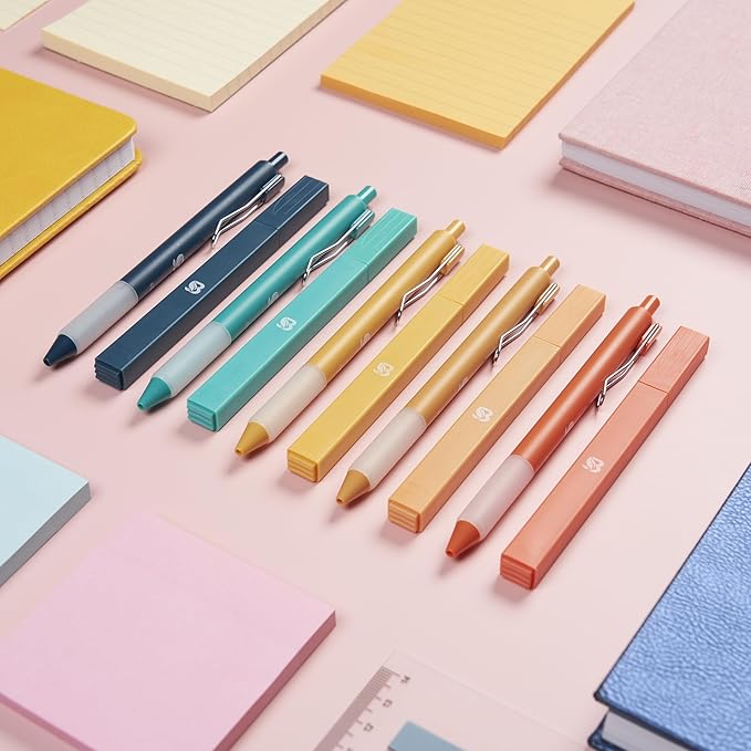 BLIEVE Aesthetic Highlighters and Gel Pens And Soft Tip, No Bleed Dry Fast Easy to Hold, for Bible Journaling Planner Notes School Office Supplies (Vintage)