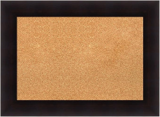 Amanti Art Natural Cork Board for Wall, 22x30 Vision Board with Brown Wood Frame, Medium Corkboard Office Decor for Home Organization, Country Rustic Corkboard Pinboard to Display Items for Home