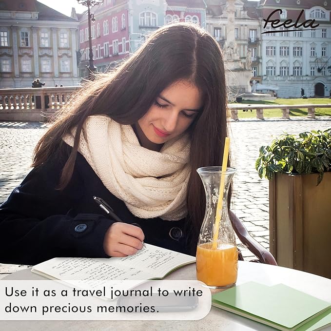 36 Pack Soft Cover Journal Bulk, Feela Lined Blank Travel Journal for Women Men Writing, Notebooks College Ruled for Work, Note Taking Notebook School Business Supplies, 8.2” x 5.5”, A5, Light Green