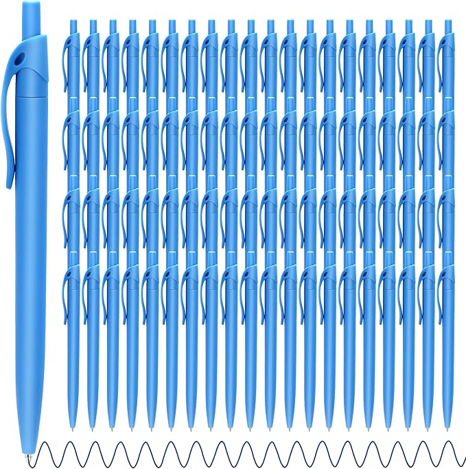 Aozora Blue Click Pens, 80 Pack, Retractable Ballpoint Pens, Medium Point, Smooth Ink, Perfect for Office and Writing