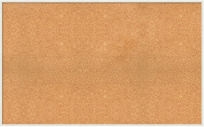 Amanti Art Natural Cork Board for Wall, 27x43 Vision Board with White Frame, Oversize Corkboard Office Decor for Home Organization, Modern Corkboard Pinboard to Display Items for Home Organization in