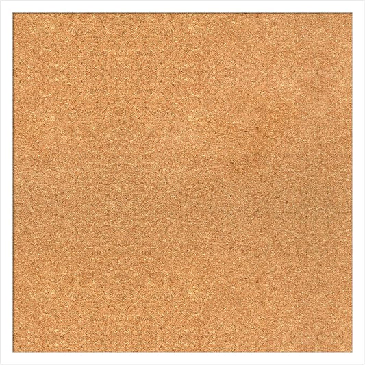 Amanti Art Natural Cork Board for Wall, 23x23 Vision Board with White Frame, Medium Corkboard Office Decor for Home Organization, Modern Corkboard Pinboard to Display Items for Home Organization in