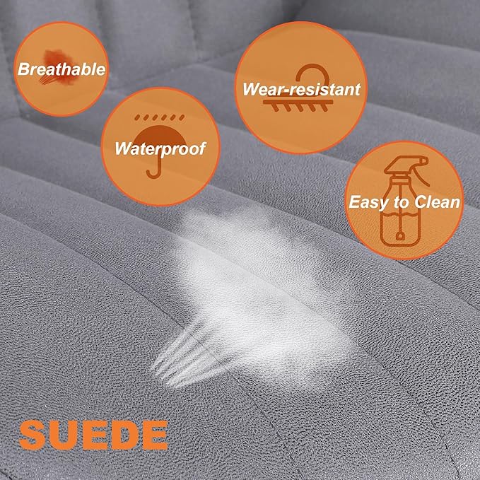 Bar Stools Set of 3, Swivel Counter Height Barstools with Back, Adjustable PU Leather Bar Chairs, Modern Armless Kitchen Island Stool, Dark Grey