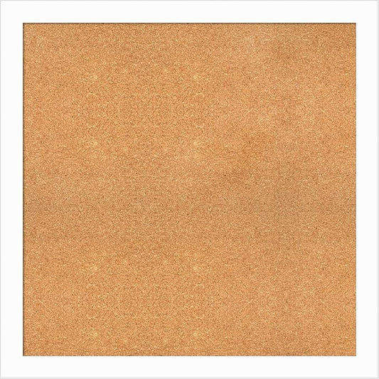 Amanti Art Natural Cork Board for Wall, 33x33 Vision Board with White Frame, Large Corkboard Office Decor for Home Organization, Casual Corkboard Pinboard to Display Items for Home Organization in