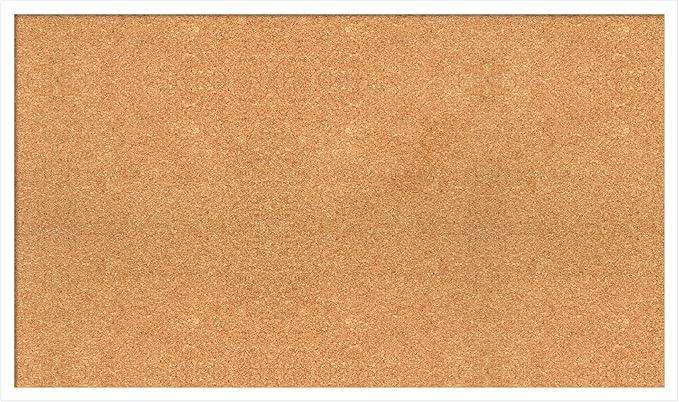 Amanti Art Natural Cork Board for Wall, 23x39 Vision Board with White Frame, Large Corkboard Office Decor for Home Organization, Modern Corkboard Pinboard to Display Items for Home Organization in