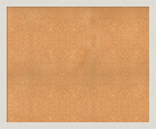 Amanti Art Natural Cork Board for Wall, 39x47 Vision Board with White Frame, Oversize Corkboard Office Decor for Home Organization, Country Rustic Corkboard Pinboard to Display Items for Home