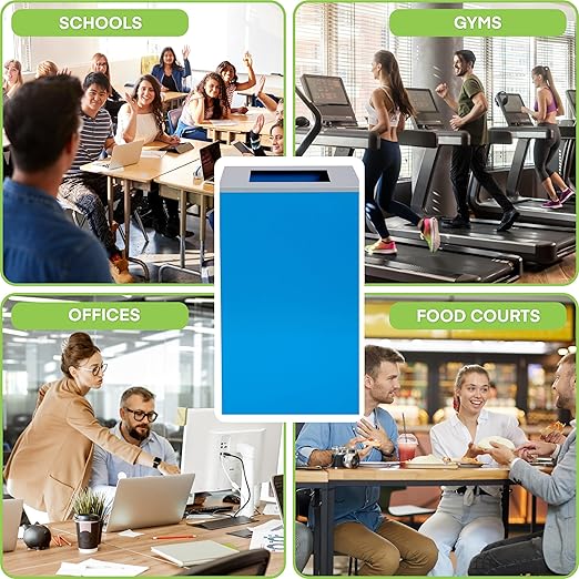 Alpine Industries Square Lid 29 Gallon Sturdy Steel Cube Recycling Container, Square Opening - 3 Color Cans Available Sold Separately (Lid Square Opening)