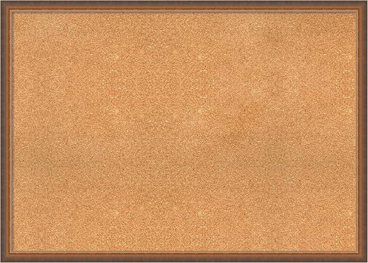 Amanti Art Natural Cork Board for Wall, 30x42 Vision Board with Bronze Frame, X-Large Corkboard Office Decor for Home Organization, Modern Corkboard Pinboard to Display Items for Home Organization in