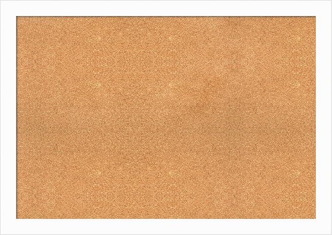 Amanti Art Natural Cork Board for Wall, 29x41 Vision Board with White Frame, Large Corkboard Office Decor for Home Organization, Casual Corkboard Pinboard to Display Items for Home Organization in