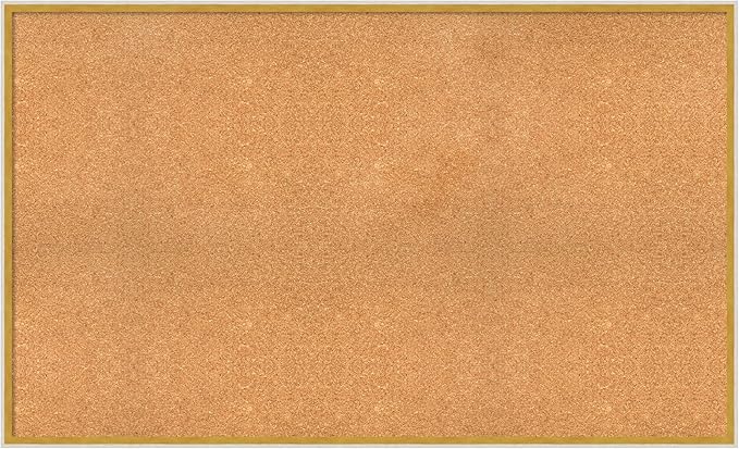 Amanti Art Natural Cork Board for Wall, 31x51 Vision Board with White Frame, Oversize Corkboard Office Decor for Home Organization, Modern Corkboard Pinboard to Display Items for Home Organization in