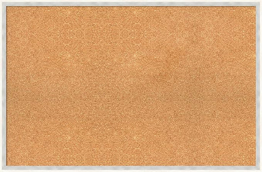Amanti Art Natural Cork Board for Wall, 23x35 Vision Board with White Frame, Large Corkboard Office Decor for Home Organization, Modern Corkboard Pinboard to Display Items for Home Organization in