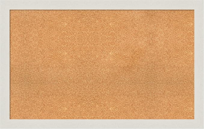Amanti Art Natural Cork Board for Wall, 27x43 Vision Board with White Frame, Large Corkboard Office Decor for Home Organization, Country Rustic Corkboard Pinboard to Display Items for Home