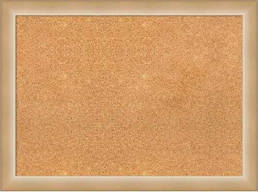Amanti Art Natural Cork Board for Wall, 23x31 Vision Board with Gold Frame, Medium Corkboard Office Decor for Home Organization, Modern Corkboard Pinboard to Display Items for Home Organization in