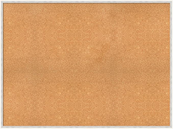 Amanti Art Natural Cork Board for Wall, 35x47 Vision Board with White Frame, Oversize Corkboard Office Decor for Home Organization, Modern Corkboard Pinboard to Display Items for Home Organization in