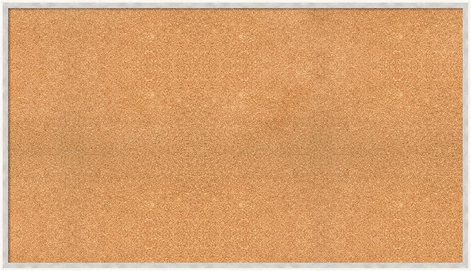Amanti Art Natural Cork Board for Wall, 27x47 Vision Board with White Frame, Oversize Corkboard Office Decor for Home Organization, Modern Corkboard Pinboard to Display Items for Home Organization in