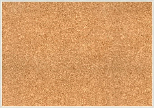 Amanti Art Natural Cork Board for Wall, 29x41 Vision Board with White Frame, X-Large Corkboard Office Decor for Home Organization, Modern Corkboard Pinboard to Display Items for Home Organization in
