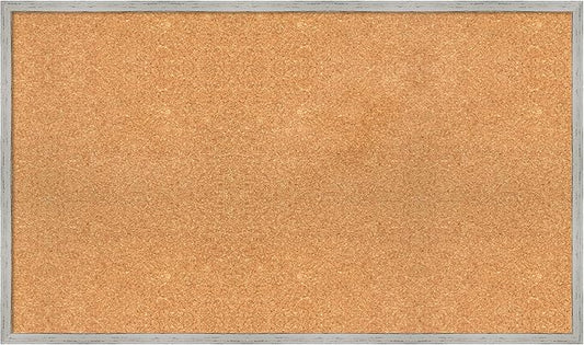 Amanti Art Natural Cork Board for Wall, 23x39 Vision Board with White Frame, Large Corkboard Office Decor for Home Organization, Cottage Corkboard Pinboard to Display Items for Home Organization in