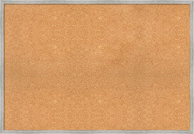 Amanti Art Natural Cork Board for Wall, 27x39 Vision Board with White Frame, Large Corkboard Office Decor for Home Organization, Cottage Corkboard Pinboard to Display Items for Home Organization in