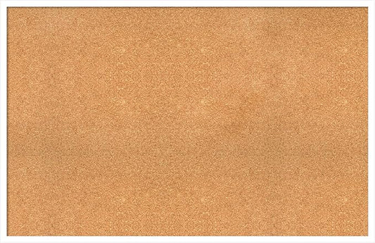 Amanti Art Natural Cork Board for Wall, 29x45 Vision Board with White Frame, Oversize Corkboard Office Decor for Home Organization, Modern Corkboard Pinboard to Display Items for Home Organization in