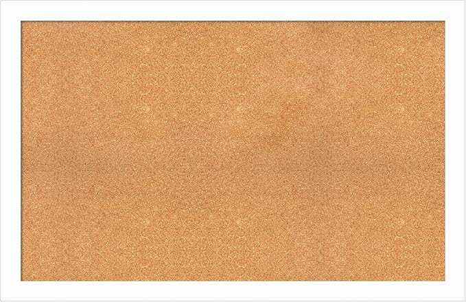 Amanti Art Natural Cork Board for Wall, 29x45 Vision Board with White Frame, Oversize Corkboard Office Decor for Home Organization, Casual Corkboard Pinboard to Display Items for Home Organization in