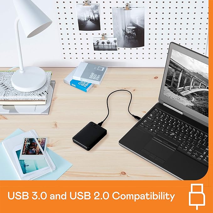 WD 5TB Elements Portable External Hard Drive for Windows, USB 3.2 Gen 1/USB 3.0 for PC & Mac, Plug and Play Ready - WDBU6Y0050BBK-WESN