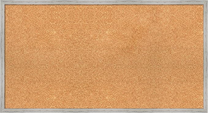 Amanti Art Natural Cork Board for Wall, 19x35 Vision Board with White Frame, Large Corkboard Office Decor for Home Organization, Cottage Corkboard Pinboard to Display Items for Home Organization in