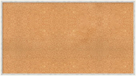 Amanti Art Natural Cork Board for Wall, 25x45 Vision Board with White Frame, Oversize Corkboard Office Decor for Home Organization, Modern Corkboard Pinboard to Display Items for Home Organization in