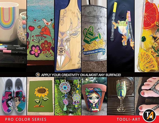 Acrylic Paint Pens 22 Red & Pink Tones Assorted Pro Color Series Markers Set 0.7mm Extra Fine Tip for Rock Painting, Glass, Mugs, Wood, Metal, Canvas, Projects, Non Toxic, Waterbased, Quick Drying