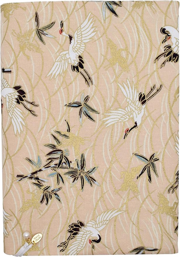 BLBMH Book Covers for Paperbacks Fit for 5.5x8.5 inch Book Bible Adjustable Book Sleeve Cover for Women Over 15 Soft Cloth Protector for Bible Novels - Crane Beige