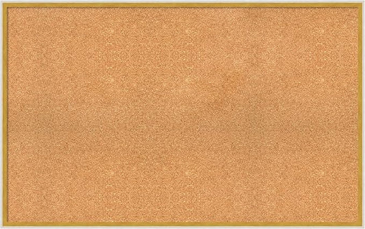 Amanti Art Natural Cork Board for Wall, 27x43 Vision Board with White Frame, Oversize Corkboard Office Decor for Home Organization, Modern Corkboard Pinboard to Display Items for Home Organization in
