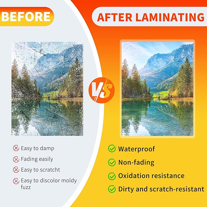 300 Pack Laminating Sheets,3 Mil,9"x11.5" Inches for Use with Thermal Laminators,Clear,Letter Size,Office and School Supplies