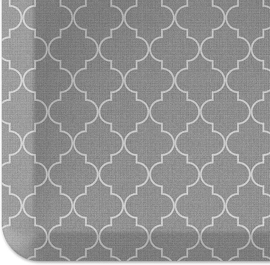 NewLife by GelPro Anti-Fatigue Designer Comfort Kitchen Floor Mat, 20x32”, Trellis Grey Resistant Surface with 3/4” Thick Ergo-Foam Core for Health and Wellness