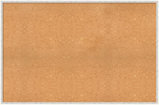 Amanti Art Natural Cork Board for Wall, 31x47 Vision Board with White Frame, Oversize Corkboard Office Decor for Home Organization, Modern Corkboard Pinboard to Display Items for Home Organization in