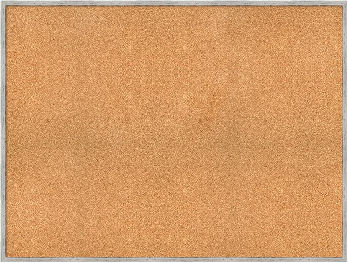 Amanti Art Natural Cork Board for Wall, 37x49 Vision Board with White Frame, Oversize Corkboard Office Decor for Home Organization, Cottage Corkboard Pinboard to Display Items for Home Organization