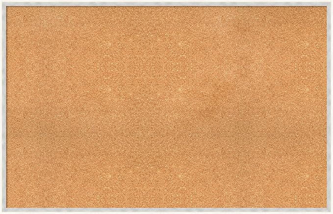 Amanti Art Natural Cork Board for Wall, 29x45 Vision Board with White Frame, Oversize Corkboard Office Decor for Home Organization, Modern Corkboard Pinboard to Display Items for Home Organization in