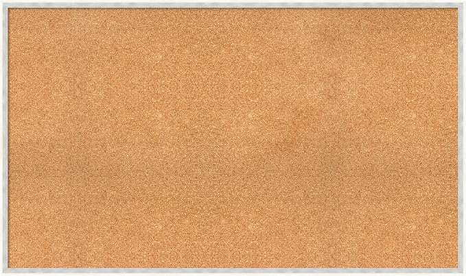 Amanti Art Natural Cork Board for Wall, 29x49 Vision Board with White Frame, Oversize Corkboard Office Decor for Home Organization, Modern Corkboard Pinboard to Display Items for Home Organization in