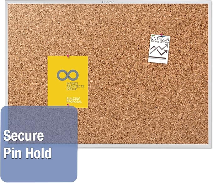 Quartet Standard Aluminum Frame Cork Bulletin Board, 60” x 36” (2305)
