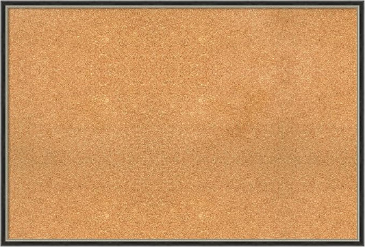 Amanti Art Natural Cork Board for Wall, 25x37 Vision Board with Black Wood Frame, Large Corkboard Office Decor for Home Organization, Modern Contemporary Corkboard Pinboard to display items for home