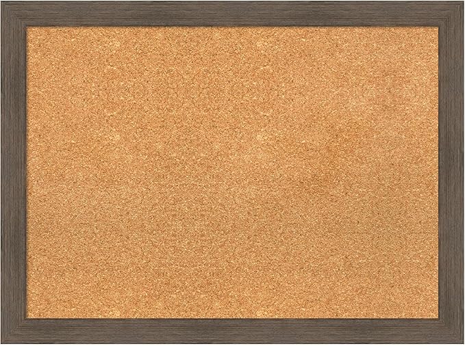 Amanti Art Natural Cork Board for Wall, 23x31 Vision Board with Brown Wood Frame, Medium Corkboard Office Decor for Home Organization, Rustic Farmhouse Corkboard Pinboard to display items for home