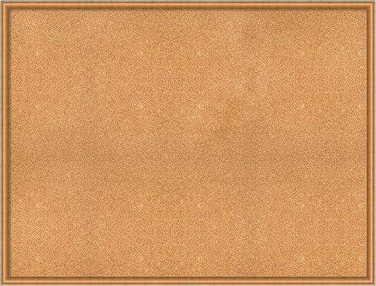 Amanti Art Natural Cork Board for Wall, 38x50 Vision Board with Bronze Frame, Oversize Corkboard Office Decor for Home Organization, Casual Corkboard Pinboard to Display Items for Home Organization