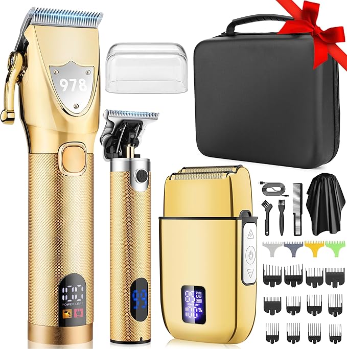 Lanumi Professional Hair Clippers Trimmer for Men Electric Razor Shavers/Beard Trimmer/Rechargeable Clippers and Trimmers Beard Trimmer Barber Kit with Travel Case Clippers for Hair Cutting Gifts