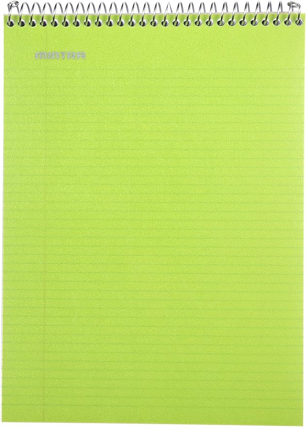 Mintra Office TOP BOUND Durable Spiral Notebooks (Green, College Ruled 3pk)