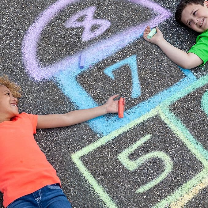 Crayola Ultimate Washable Chalk Collection (64ct), Bulk Outdoor Sidewalk Chalk for Kids, Anti-Roll Sticks, Recess Toys for Kids, Back to School Gifts