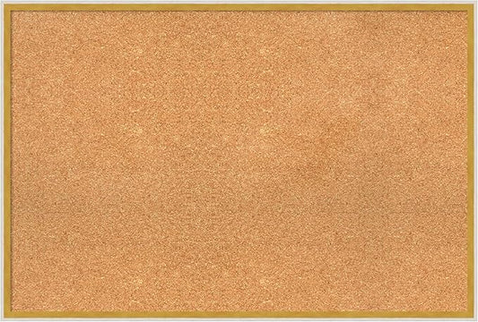 Amanti Art Natural Cork Board for Wall, 25x37 Vision Board with White Frame, Large Corkboard Office Decor for Home Organization, Modern Corkboard Pinboard to Display Items for Home Organization in